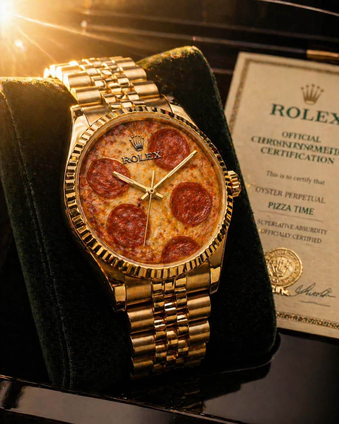 Product Marketing - Advertising Visual: Luxury Watch with Absurd Twist — AI image prompt